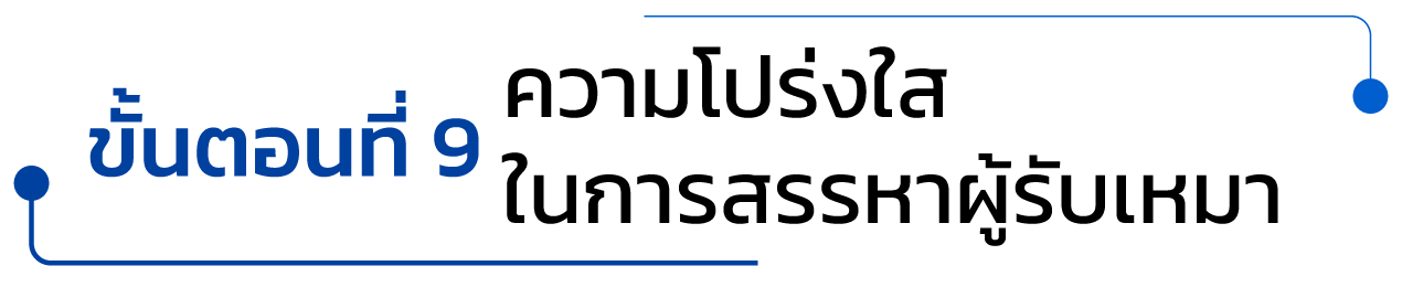 ขั้นตอนที่ 9 ความโปร่งใสในการสรรหาผู้รับเหมา