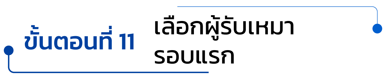 ขั้นตอนที่ 11เลือกผู้รับเหมารอบแรก