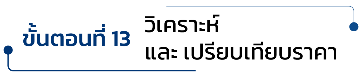 ขั้นตอนที่ 13วิเคราะห์ และ เปรียบเทียบราคา