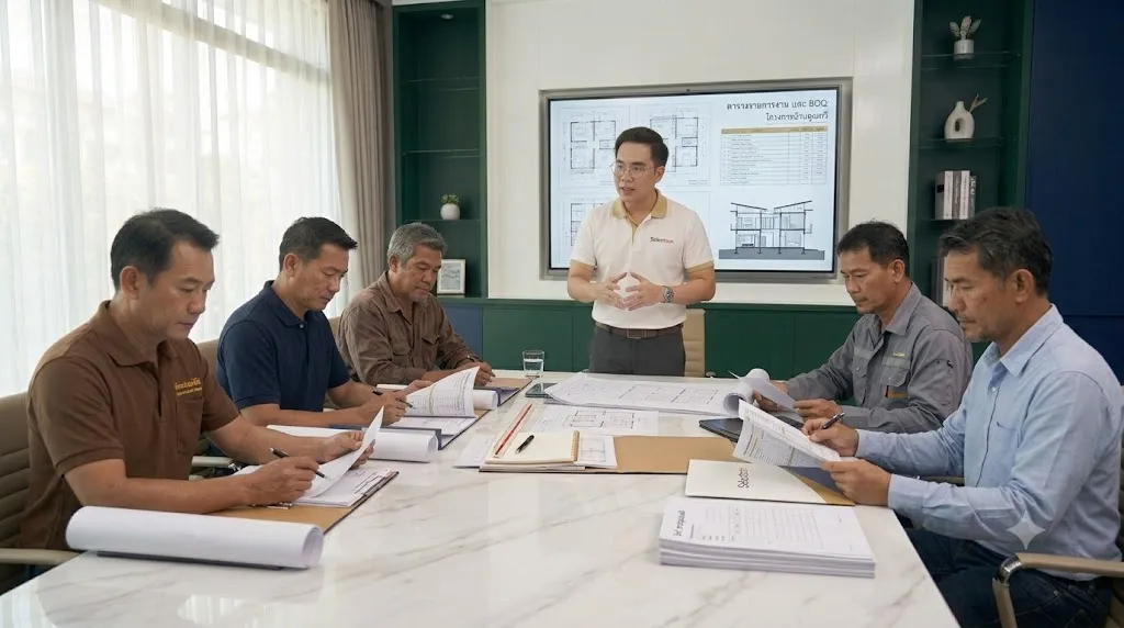 ซีเล็คคอนอธิบายรายละเอียดงานและแจกแบบฟอร์ม BOQ ให้ผู้รับเหมาก่อนตีราคา